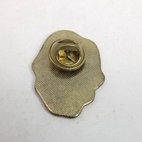 Vintage Guardian Angel Lapel Pin, Woman with Wings in Blue Dress Holding Dove - Picture 2 of 5